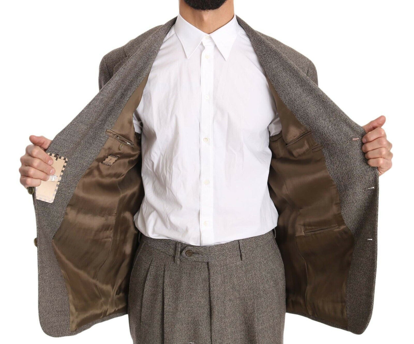 Fendi Brown Wool Regular Single Breasted Suit $3925.00 Fendi Luzworld