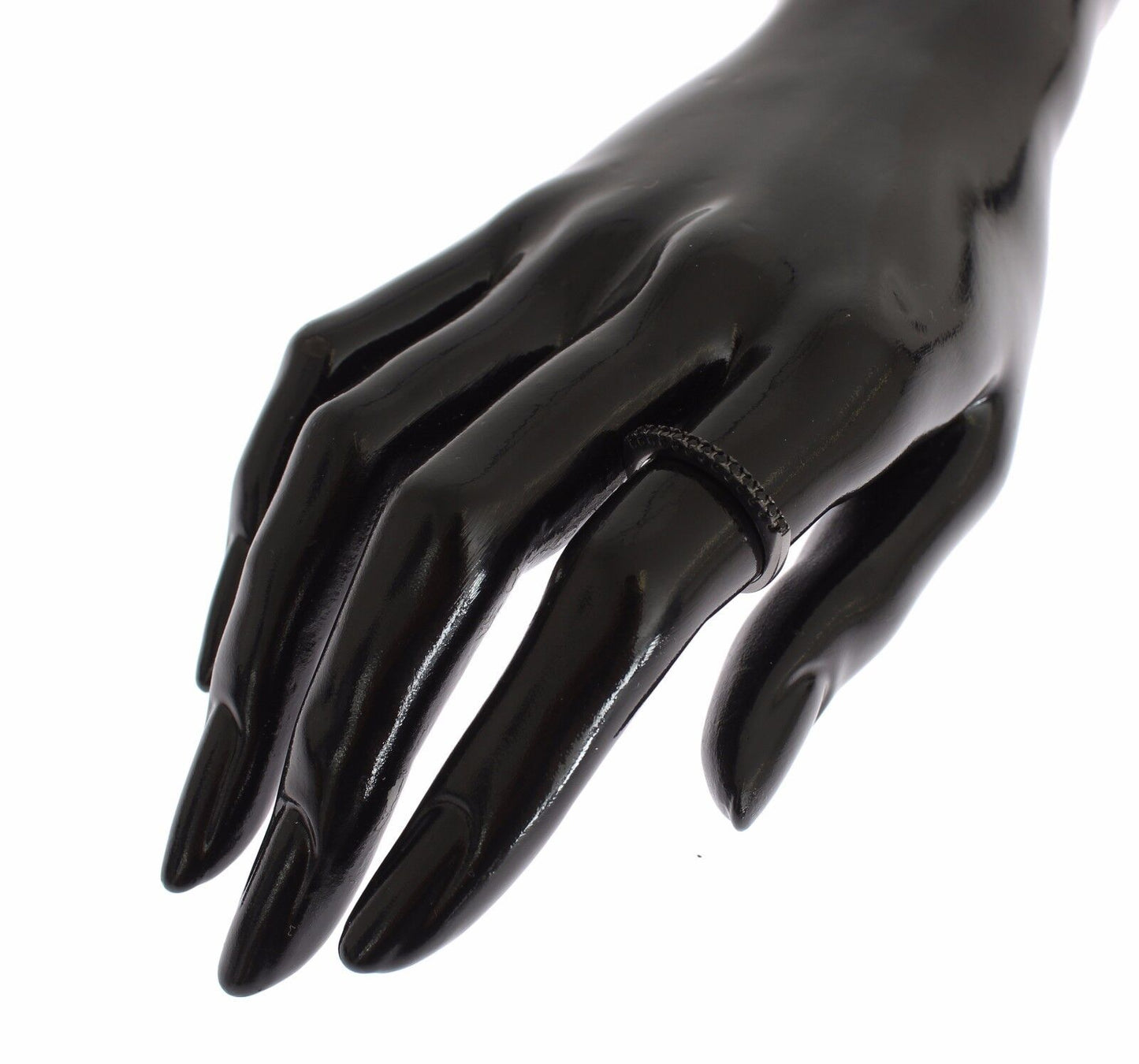 Nialaya Black CZ Rhodium 925 Silver Womens Ring $219.00 Nialaya Luzworld