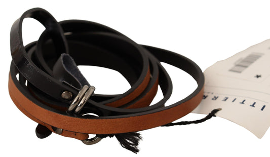Costume National Brown Leather Silver Tone Buckle Belt $231.00 Costume National Luzworld