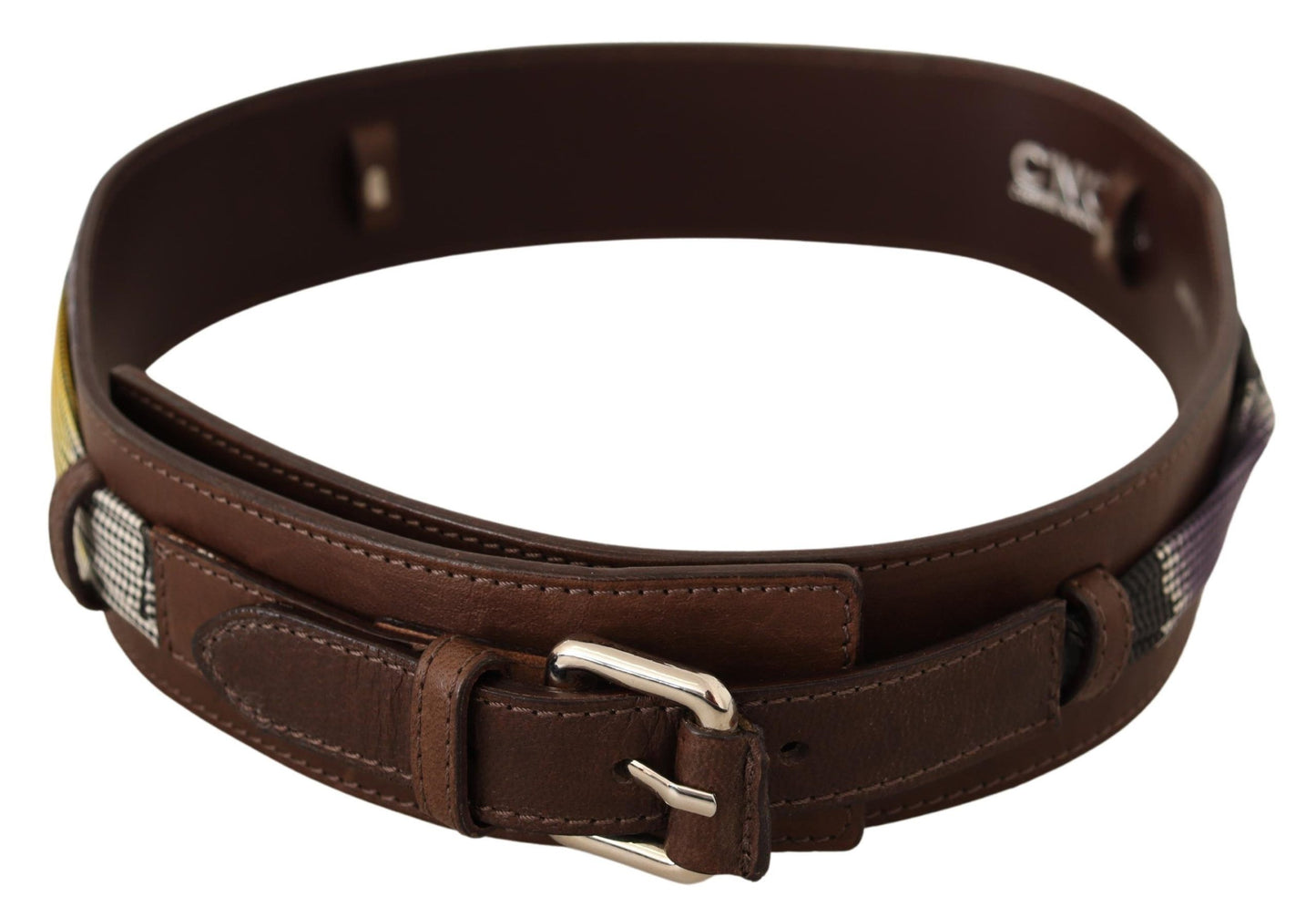 Costume National Brown Leather Silver Buckle Belt $280.00 Costume National Luzworld