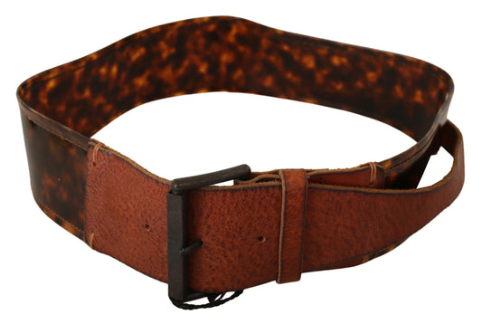Ermanno Scervino Dark Brown Leather Buckle Waist Belt $611.00 Ermanno Scervino Luzworld