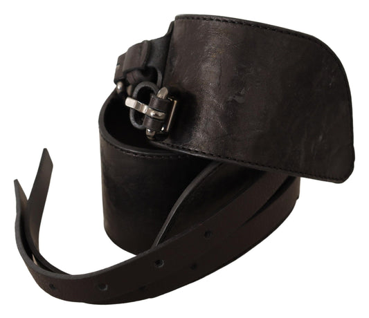 Costume National Dark Brown Leather Double Buckle Belt $547.00 Costume National Luzworld