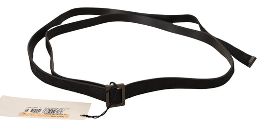 Costume National Black Leather Metal Buckle Waist Belt $182.00 Costume National Luzworld