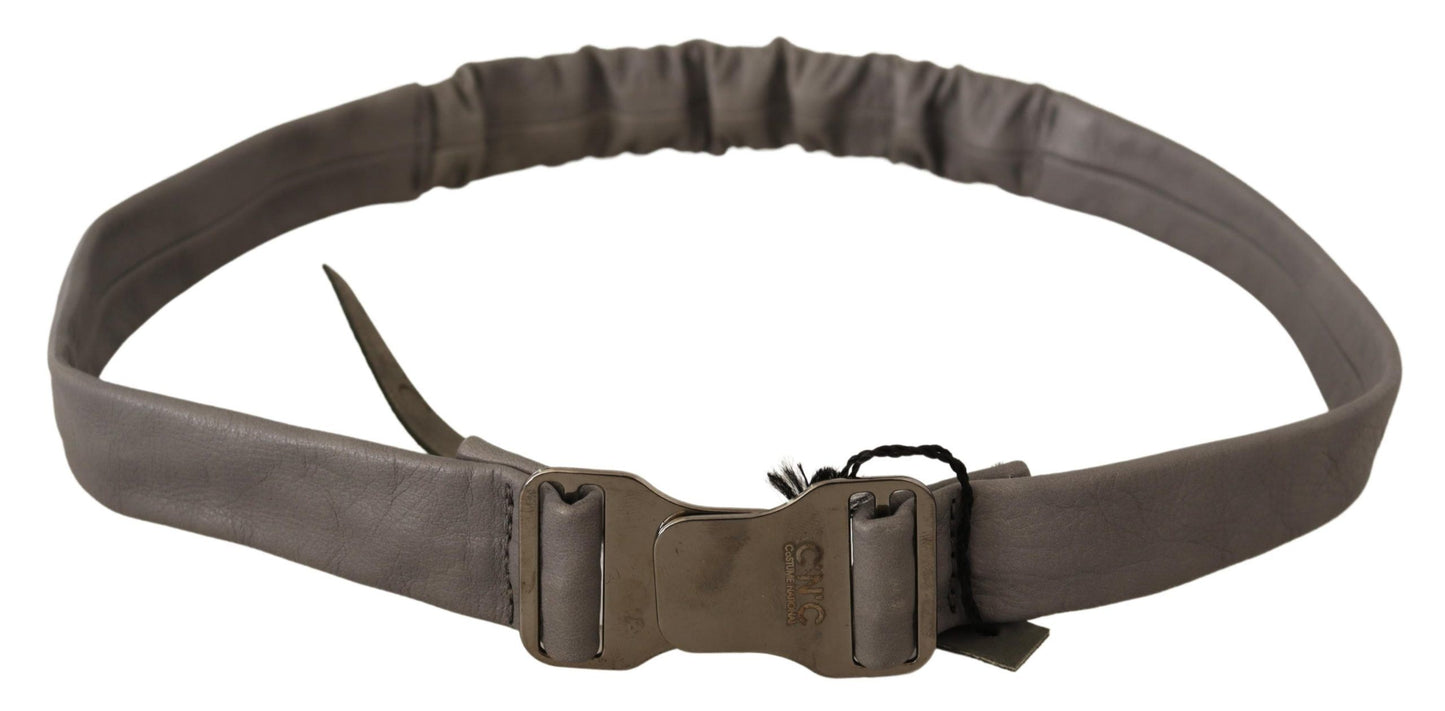 Costume National Gray Leather Silver Buckle Waist Belt $280.00 Costume National Luzworld