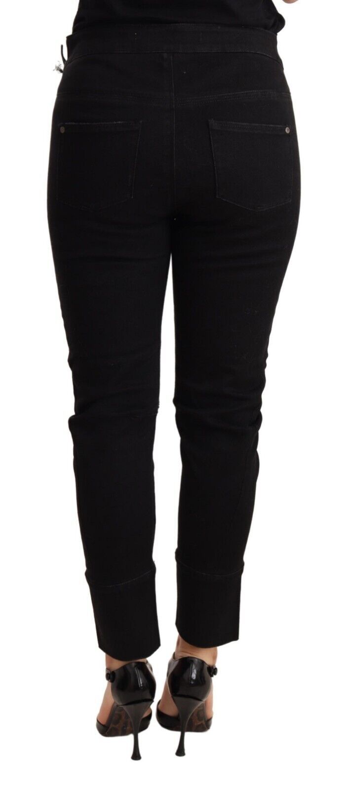 Ermanno Scervino Black Low Waist Skinny Slim Trouser Cotton Jeans $1066.00 Ermanno Scervino Luzworld
