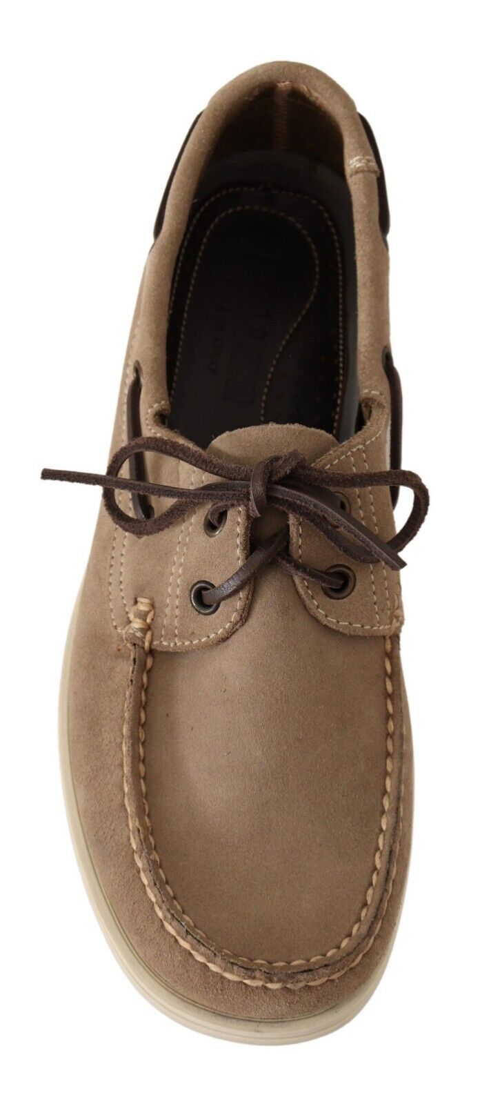 Pollini Beige Suede Low Top Mocassin Loafers Casual Men Shoes $613.00 Pollini Luzworld