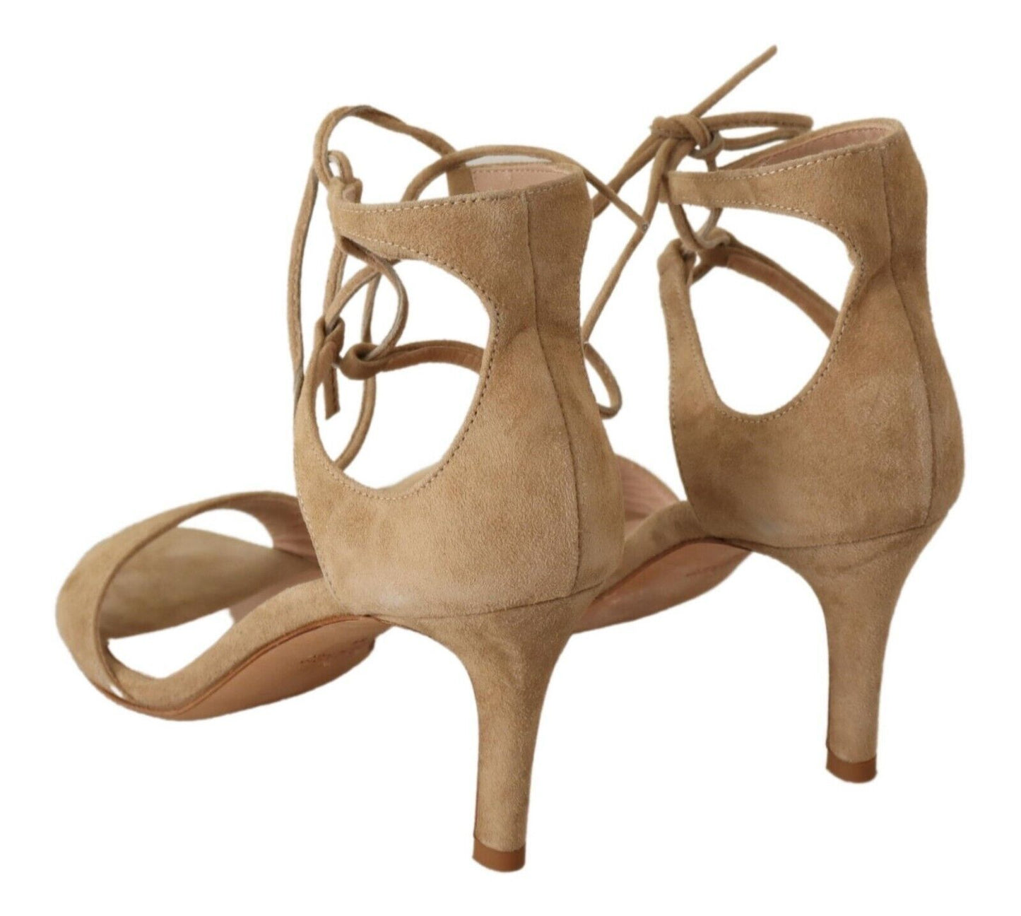 Maria Christina Beige Suede Leather Ankle Strap Pumps Shoes $674.00 Maria Christina Luzworld