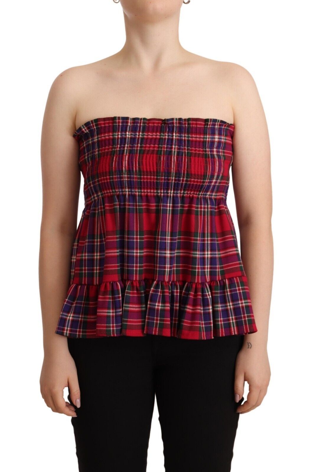 CAMPO DI FRAGOLE Multicolor Chekered Sleevelesss Tank Top $231.00 CAMPO DI FRAGOLE Luzworld