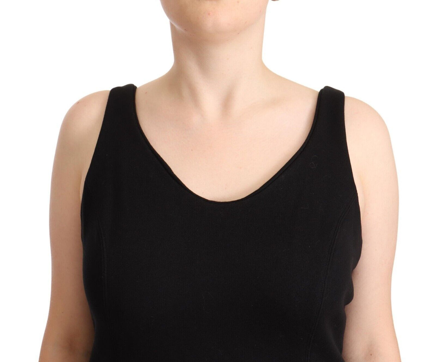Ermanno Scervino Black Cotton Sleevelesss Tank Casual Top $280.00 Ermanno Scervino Luzworld
