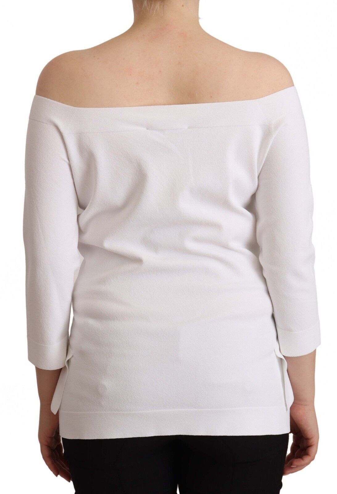 EXTERIOR White Long Sleeves Off Shoulder Women Top Blouse $741.00 EXTERIOR Luzworld