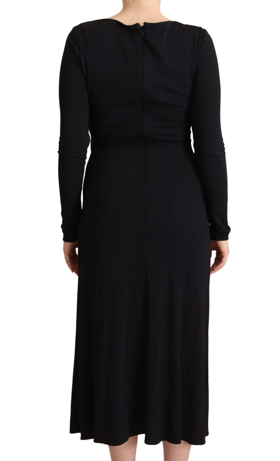 PINKO Black Nylon Stretch Long Sleeves Deep V-neck Maxi Dress $737.00 PINKO Luzworld