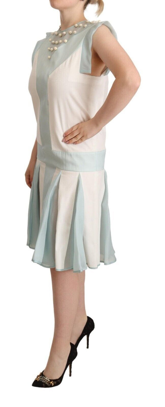 Sergei Grinko Multicolor Faux Pearl Sleeveless Shift Midi Dress $999.00 Sergei Grinko Luzworld