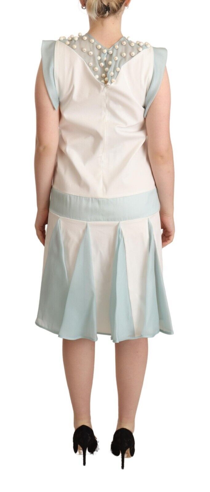 Sergei Grinko Multicolor Faux Pearl Sleeveless Shift Midi Dress $999.00 Sergei Grinko Luzworld