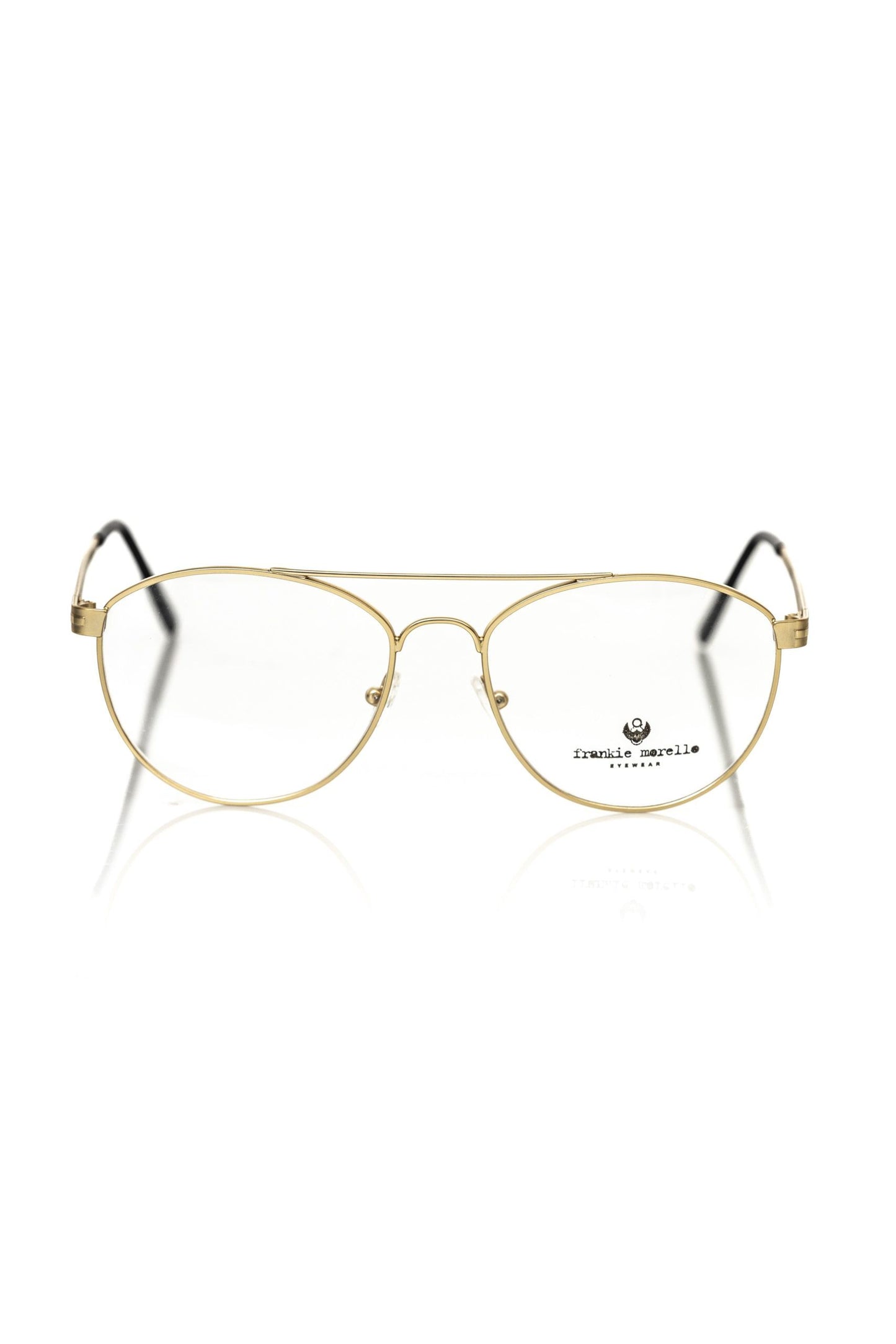 Frankie Morello Gold Metallic Fiber Men's Frame Aviator Eyeglasses $206.00 Frankie Morello Luzworld