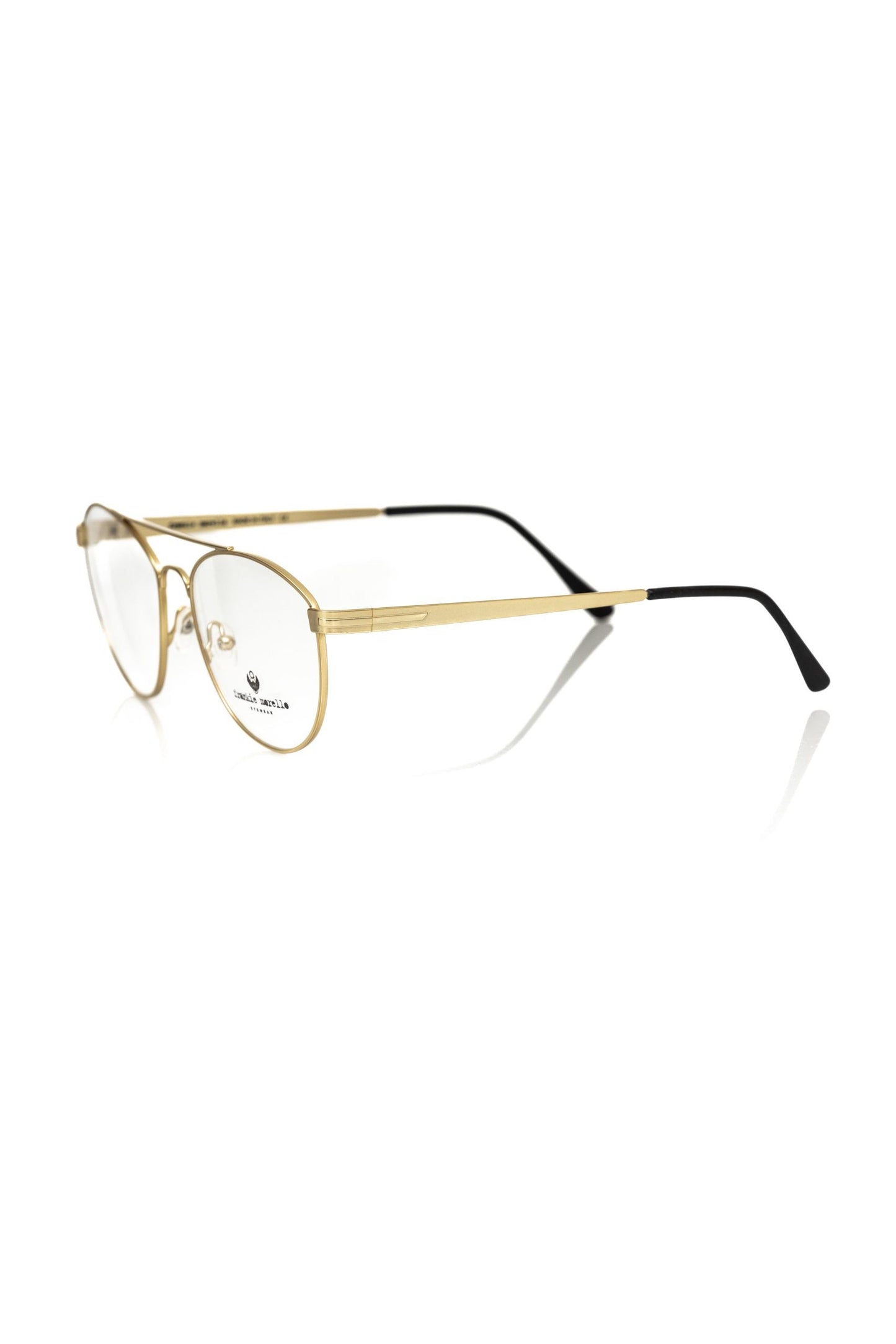 Frankie Morello Gold Metallic Fiber Men's Frame Aviator Eyeglasses $206.00 Frankie Morello Luzworld