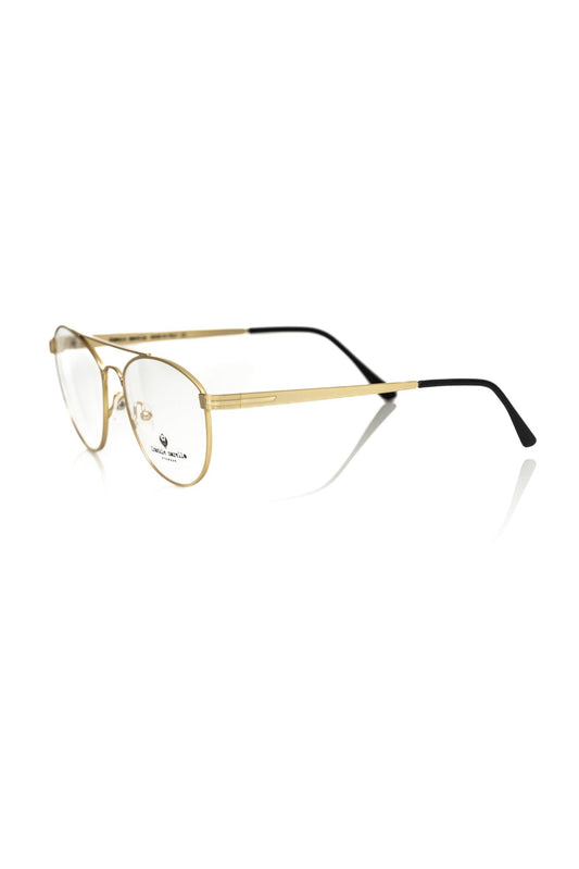 Frankie Morello Gold Metallic Fiber Men's Frame Aviator Eyeglasses $206.00 Frankie Morello Luzworld