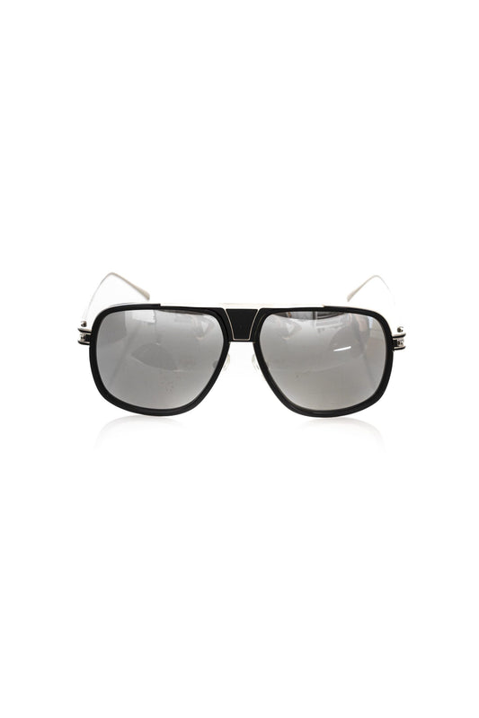 Frankie Morello Black Metallic Fibre Men Sunglass $439.00 Frankie Morello Luzworld