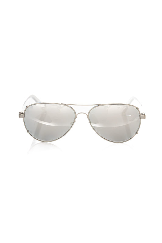 Frankie Morello Silver Metallic Fibre Men Sunglass $457.00 Frankie Morello Luzworld