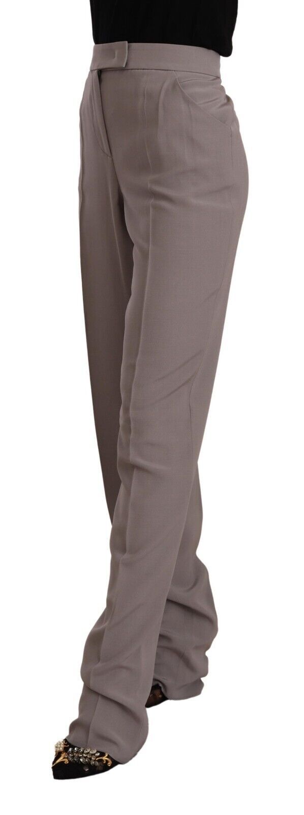 Armani Brown High Waist Silk Tapered Long Pants $1598.00 Armani Luzworld