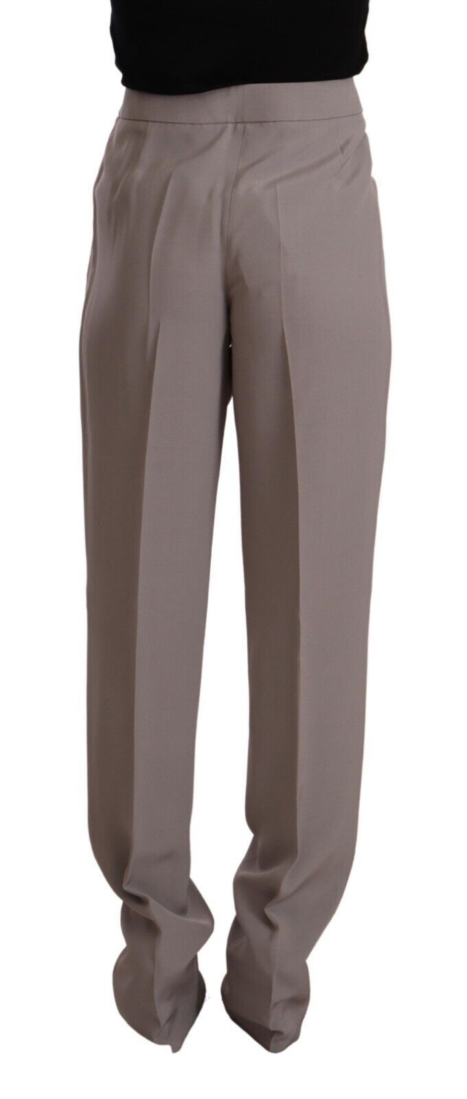 Armani Brown High Waist Silk Tapered Long Pants $1598.00 Armani Luzworld