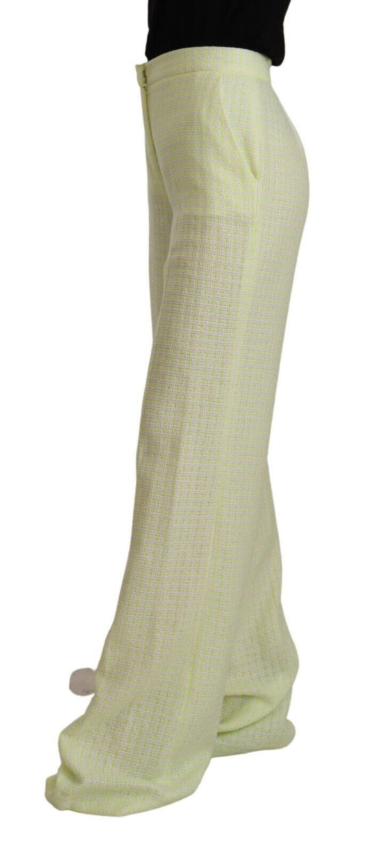 MSGM Yellow Green Cotton High Waist Straight Long Pants $869.00 MSGM Luzworld