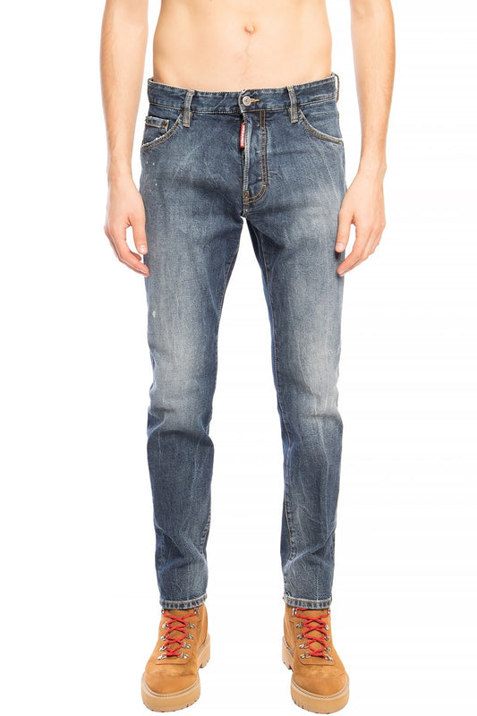 Dsquared² Blue Cotton Men Jeans $758.00 Dsquared² Luzworld