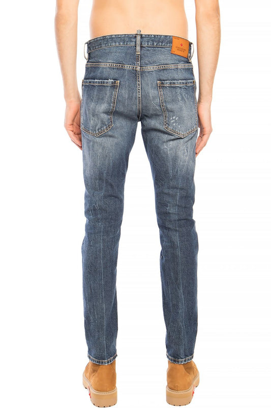 Dsquared² Blue Cotton Men Jeans $758.00 Dsquared² Luzworld