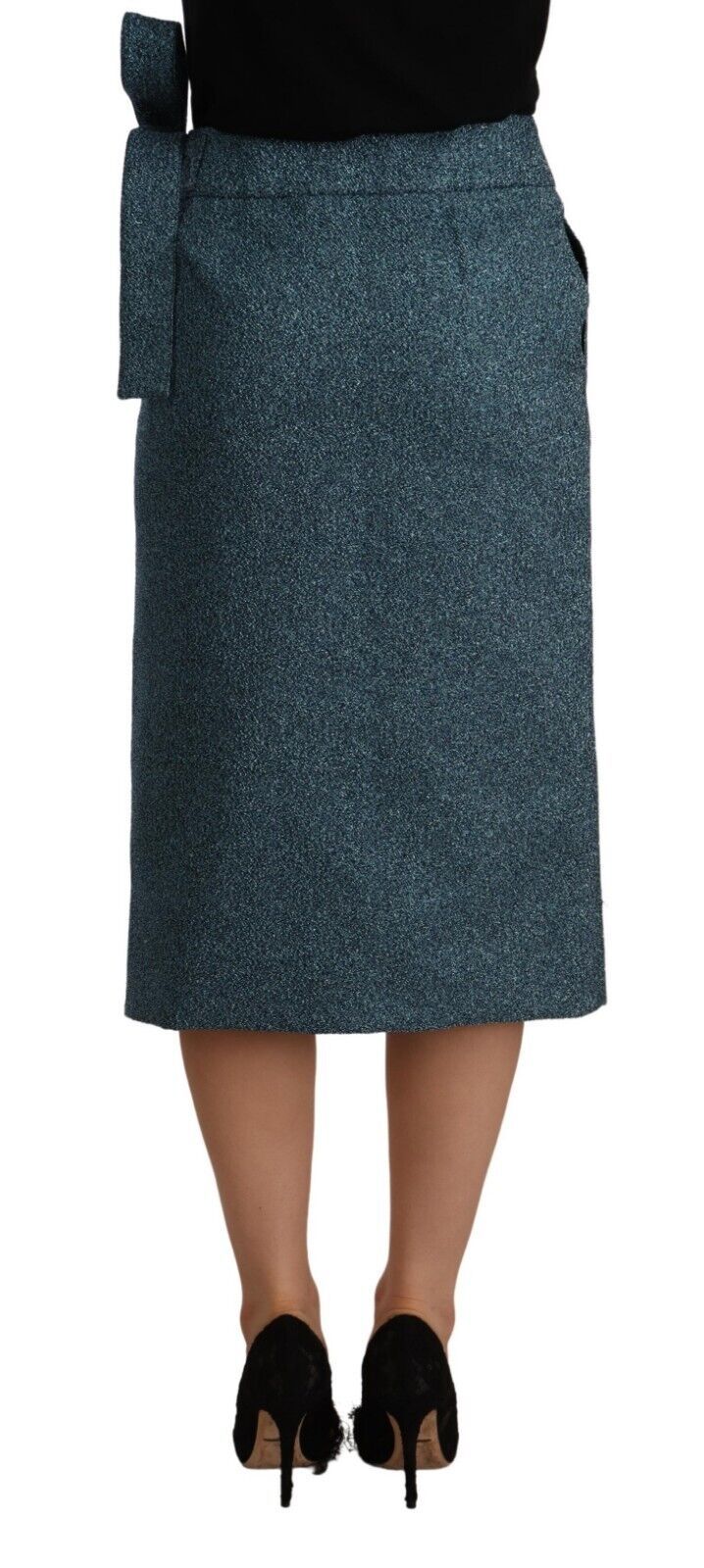 Koonhor Blue High Waist Pencil Straight Wrap Style Skirt $280.00 Koonhor Luzworld