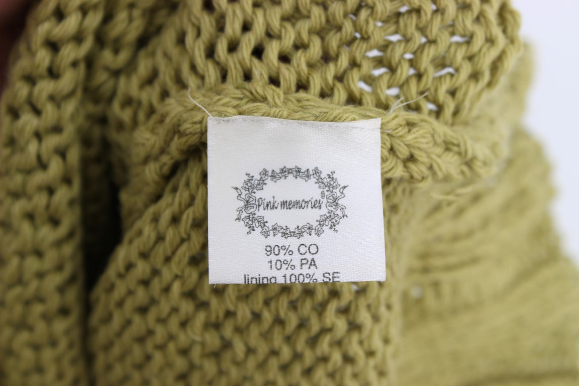 PINK MEMORIES Green Cotton Blend Knitted Sleeveless Sweater $216.00 PINK MEMORIES Luzworld