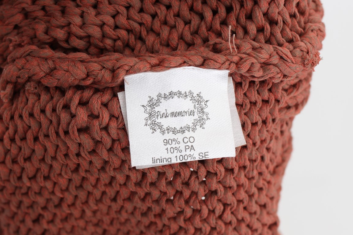PINK MEMORIES Red Cotton Blend Knitted Sleeveless Sweater $216.00 PINK MEMORIES Luzworld