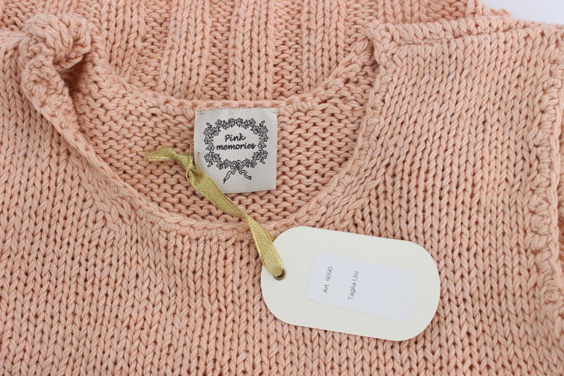 PINK MEMORIES Pink Cotton Blend Knitted Sleeveless Sweater $216.00 PINK MEMORIES Luzworld