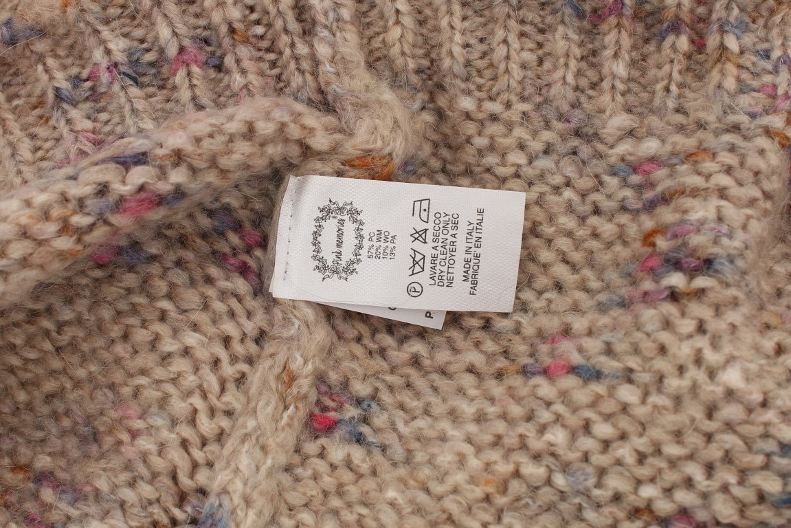 PINK MEMORIES Beige Wool Blend Knitted Oversize Sweater $620.00 PINK MEMORIES Luzworld