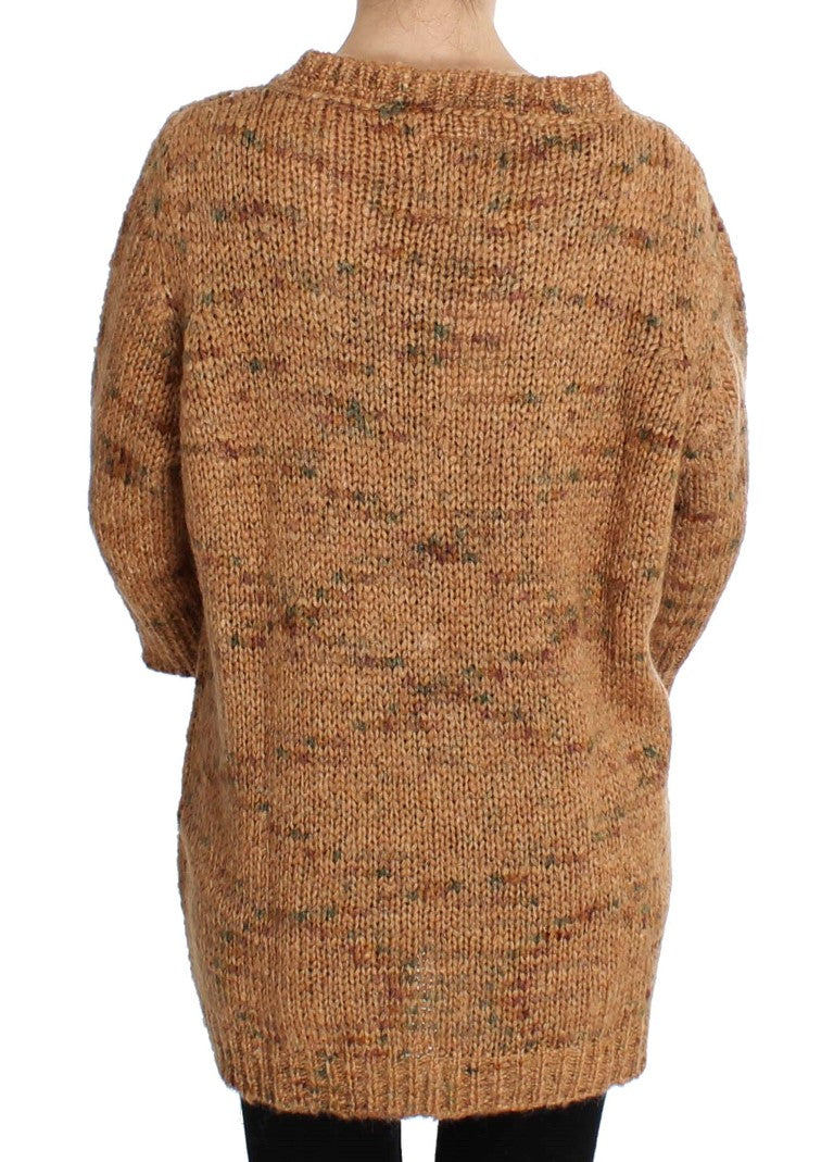 PINK MEMORIES Brown Wool Blend Knitted Oversize Sweater $620.00 PINK MEMORIES Luzworld