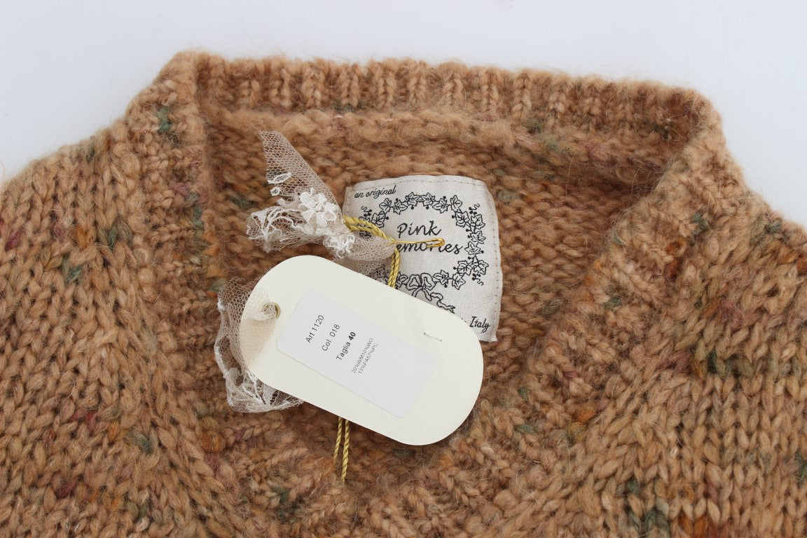 PINK MEMORIES Brown Wool Blend Knitted Oversize Sweater $620.00 PINK MEMORIES Luzworld