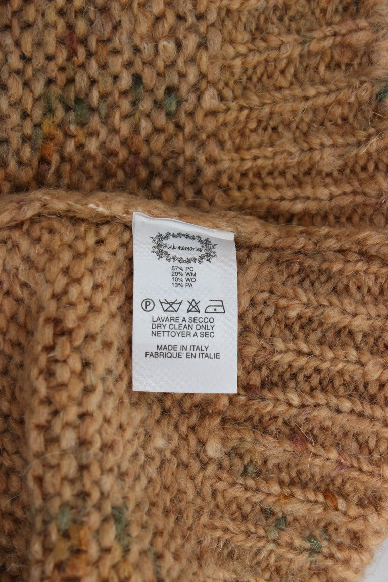 PINK MEMORIES Brown Wool Blend Knitted Oversize Sweater $620.00 PINK MEMORIES Luzworld
