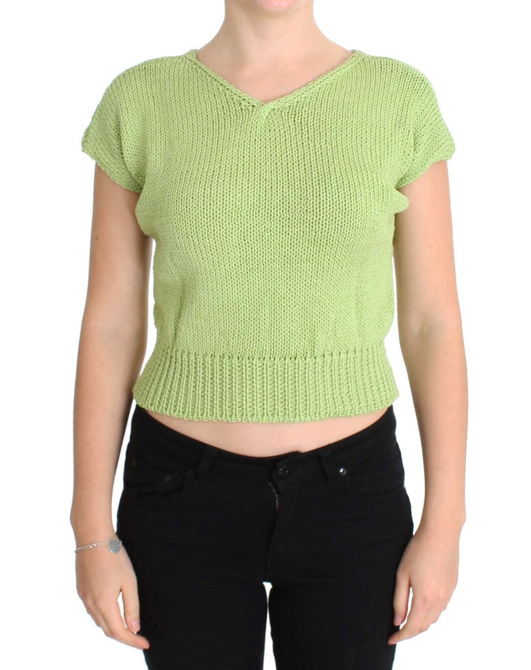 PINK MEMORIES Green Cotton Blend Knitted Sweater $216.00 PINK MEMORIES Luzworld
