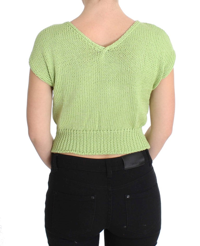 PINK MEMORIES Green Cotton Blend Knitted Sweater $216.00 PINK MEMORIES Luzworld