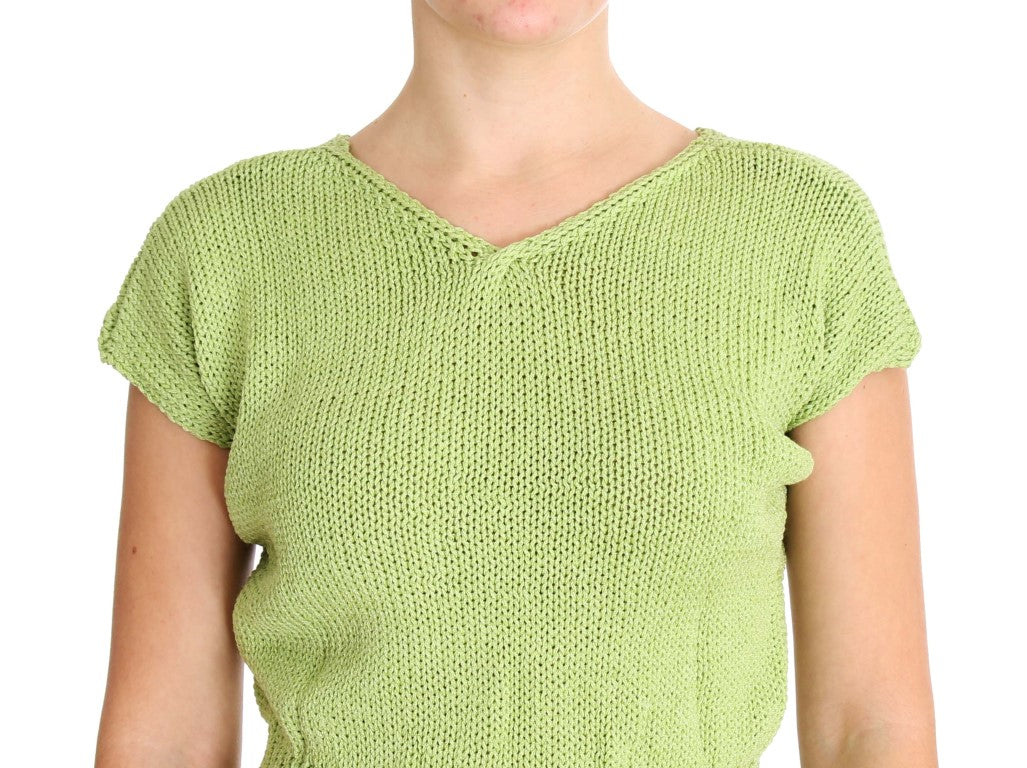 PINK MEMORIES Green Cotton Blend Knitted Sweater $216.00 PINK MEMORIES Luzworld