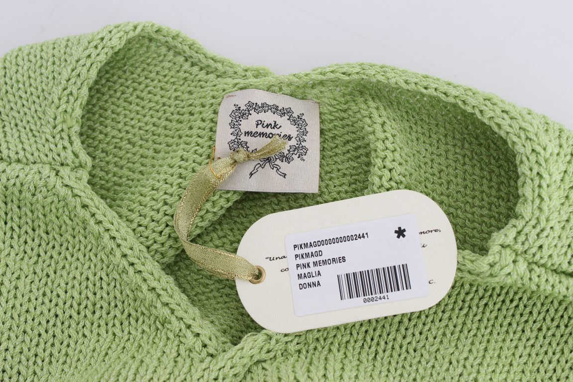 PINK MEMORIES Green Cotton Blend Knitted Sweater $216.00 PINK MEMORIES Luzworld