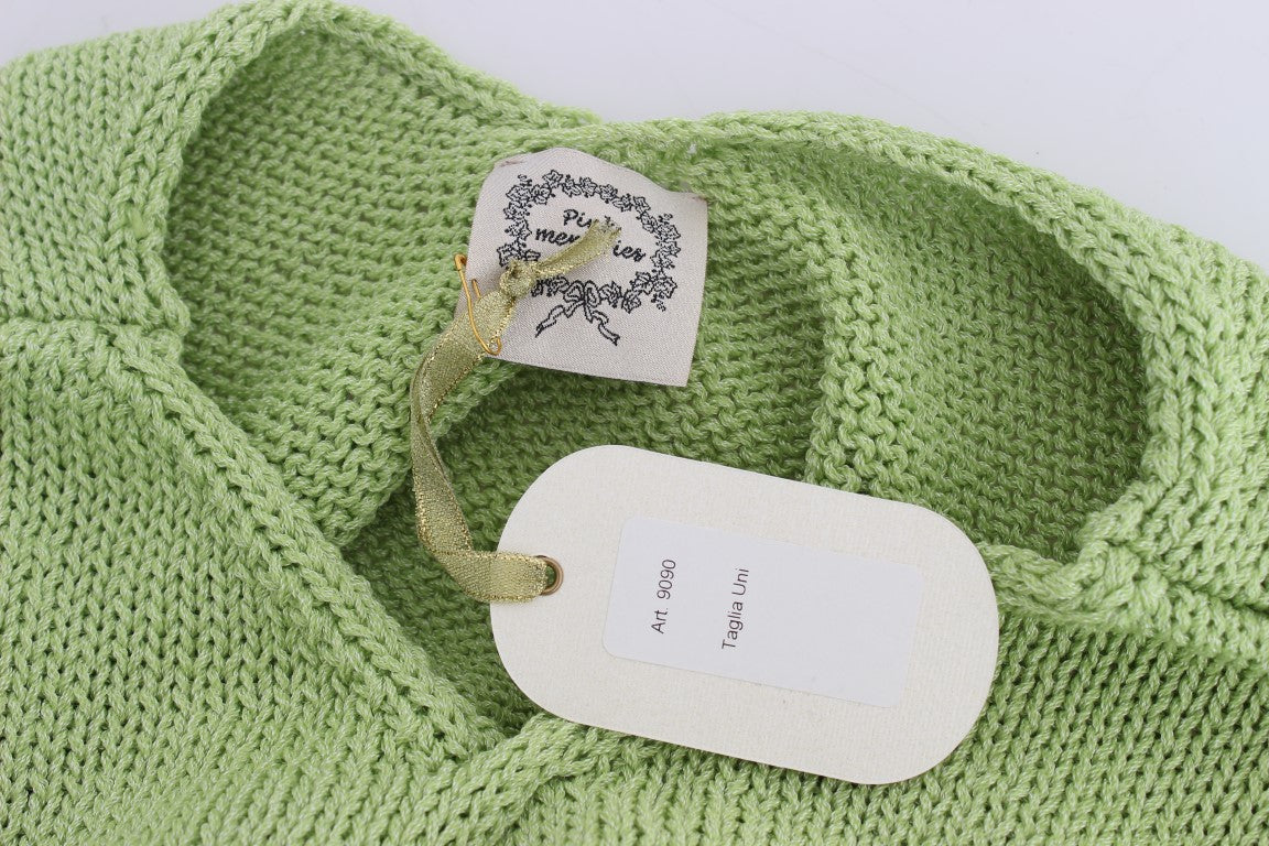 PINK MEMORIES Green Cotton Blend Knitted Sweater $216.00 PINK MEMORIES Luzworld