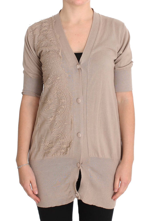 PINK MEMORIES Pink Lace Cotton Cardigan Sweater $649.00 PINK MEMORIES Luzworld