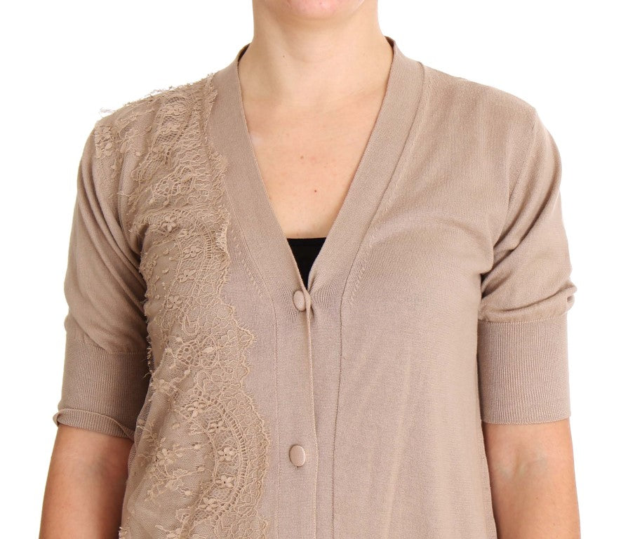 PINK MEMORIES Pink Lace Cotton Cardigan Sweater $649.00 PINK MEMORIES Luzworld