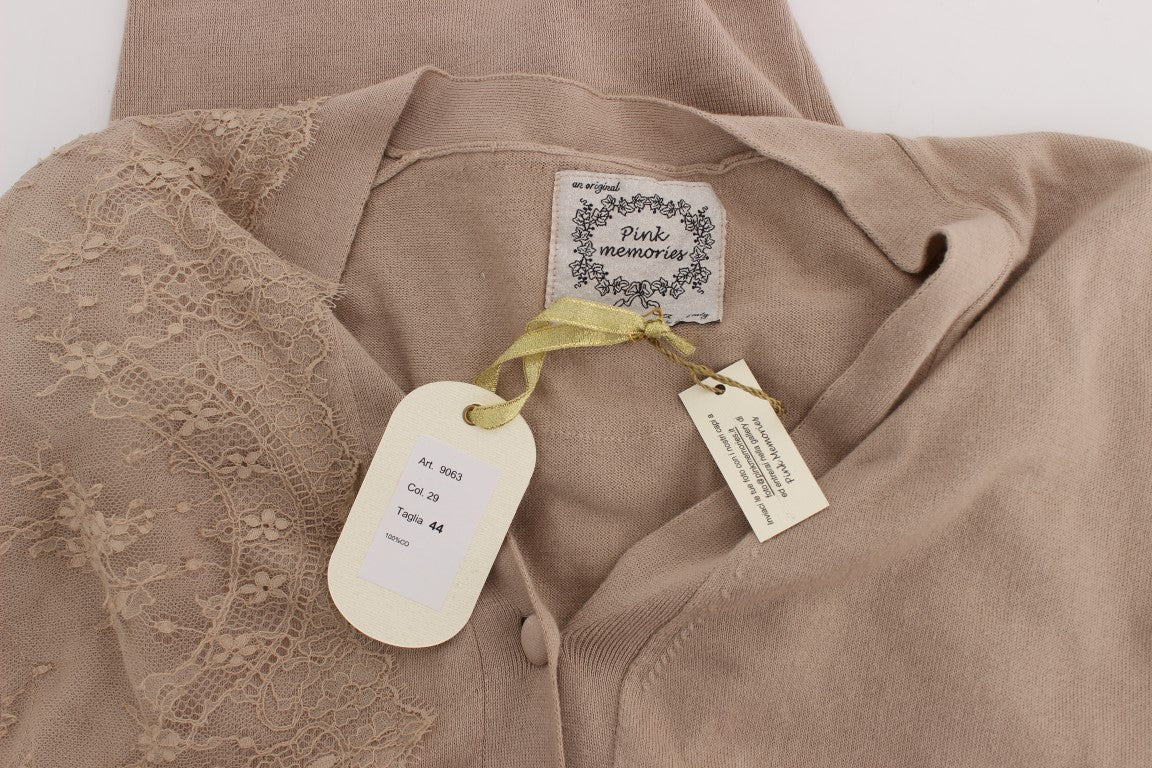 PINK MEMORIES Pink Lace Cotton Cardigan Sweater $649.00 PINK MEMORIES Luzworld