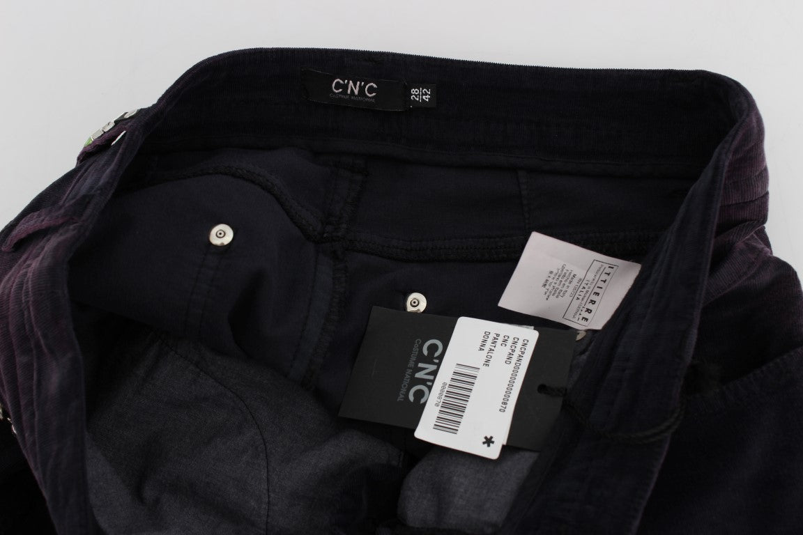 Costume National Purple Cropped Corduroys Jeans $560.00 Costume National Luzworld