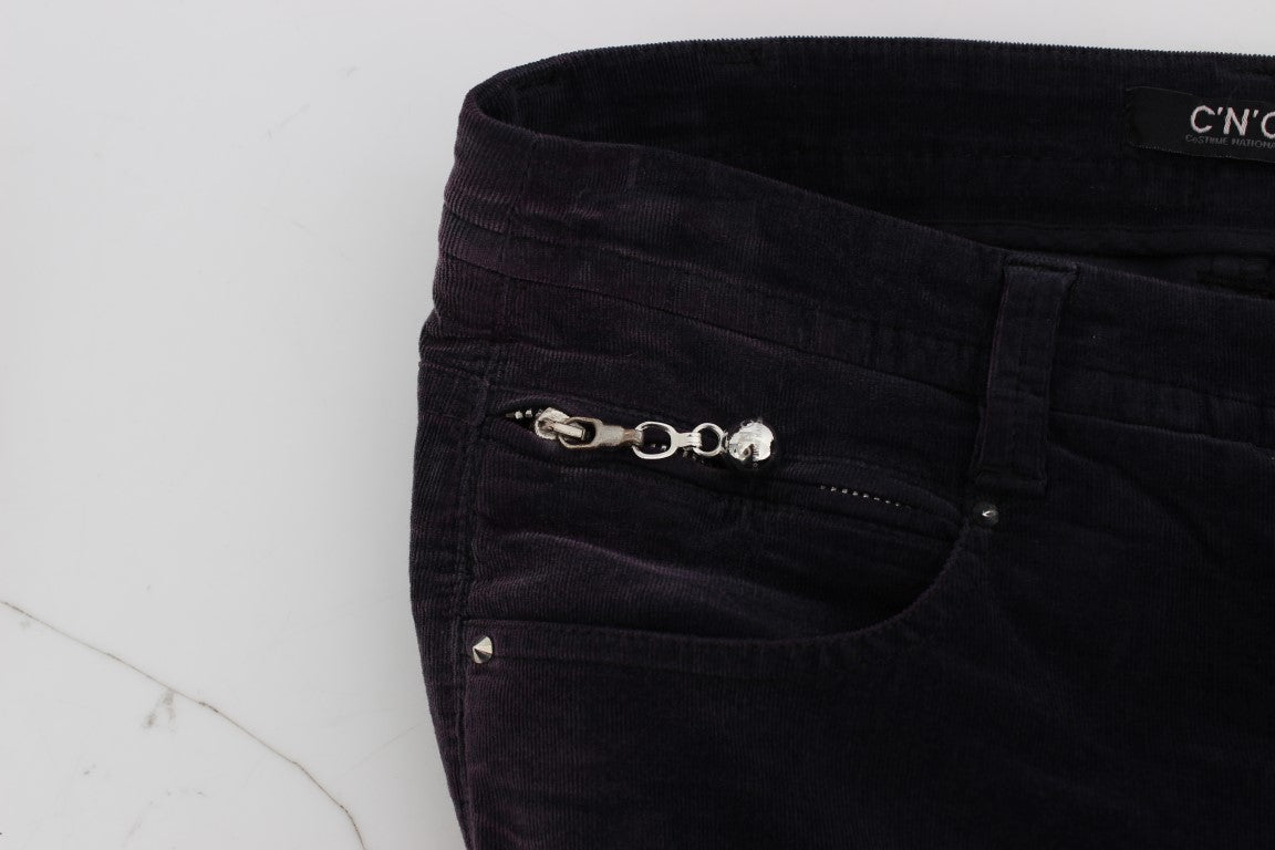 Costume National Purple Cropped Corduroys Jeans $560.00 Costume National Luzworld