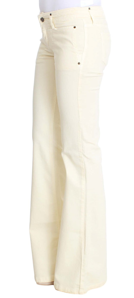 Costume National White Cotton Stretch Flare Jeans $560.00 Costume National Luzworld