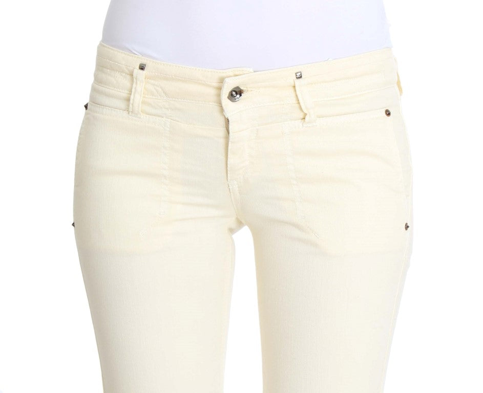 Costume National White Cotton Stretch Flare Jeans $560.00 Costume National Luzworld