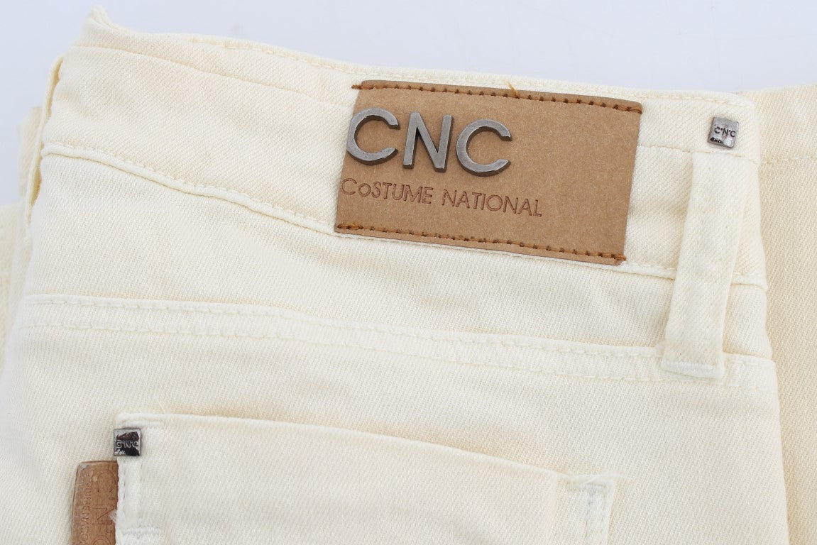 Costume National White Cotton Stretch Flare Jeans $560.00 Costume National Luzworld