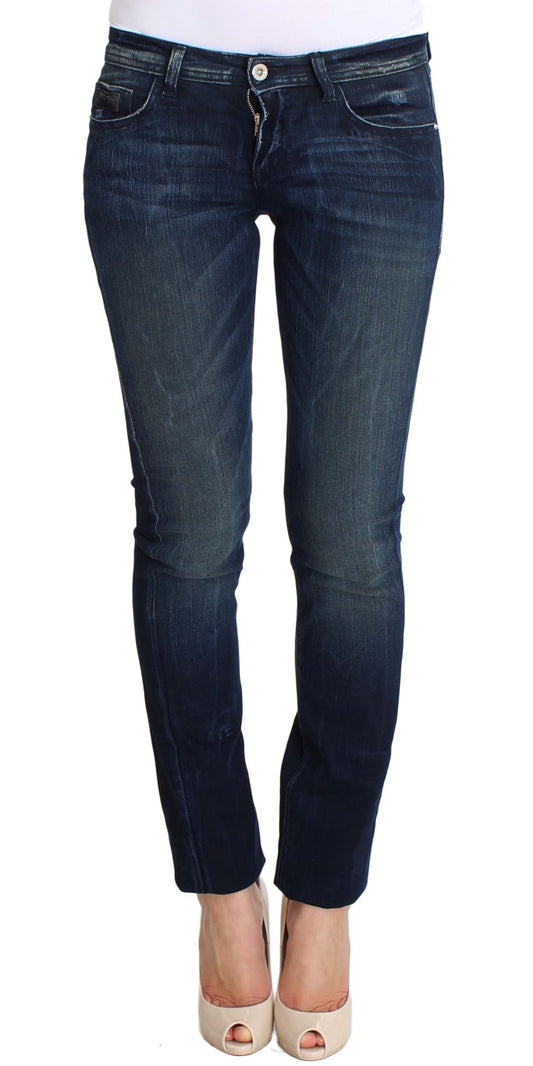 Costume National Blue Wash Cotton Slim Fit Skinny Jeans $560.00 Costume National Luzworld
