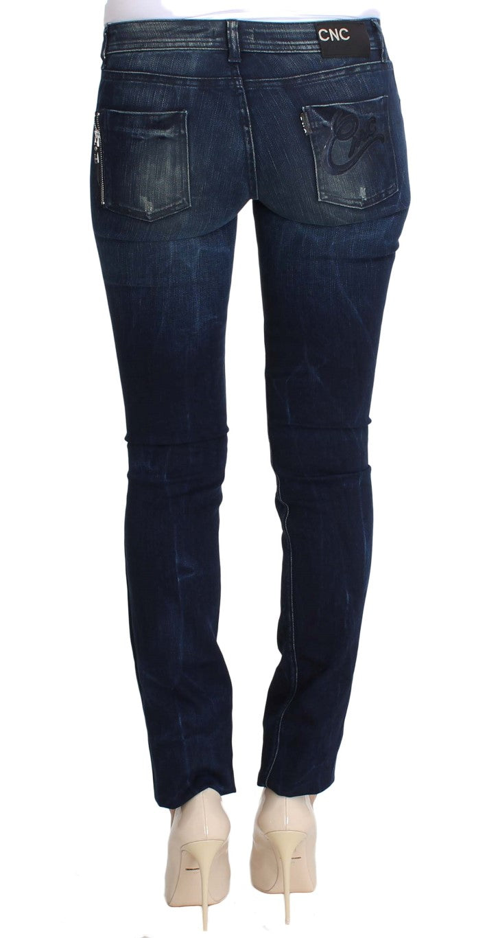 Costume National Blue Wash Cotton Slim Fit Skinny Jeans $560.00 Costume National Luzworld
